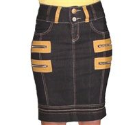 Saia Black com Couro Mostarda