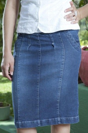 saia longuete II com bolsos bordados