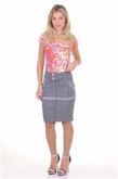 Saia Jeans Cinza